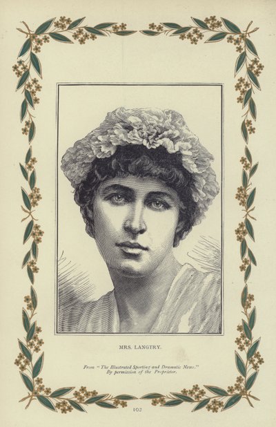 Mevrouw Langtry (gravure) door English School