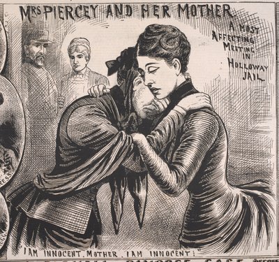 Mevrouw Piercey en haar moeder, Illustrated Police News, 22 november 1890 (afdruk) door English School