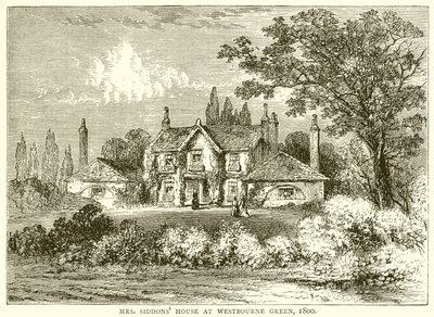 Huis van mevrouw Siddons in Westbourne Green, 1800 door English School