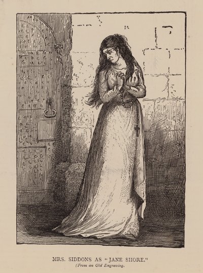 Mevrouw Siddons als "Jane Shore" (gravure) door English School