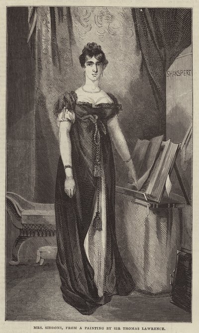 Mevrouw Siddons, naar een schilderij van Sir Thomas Lawrence door English School