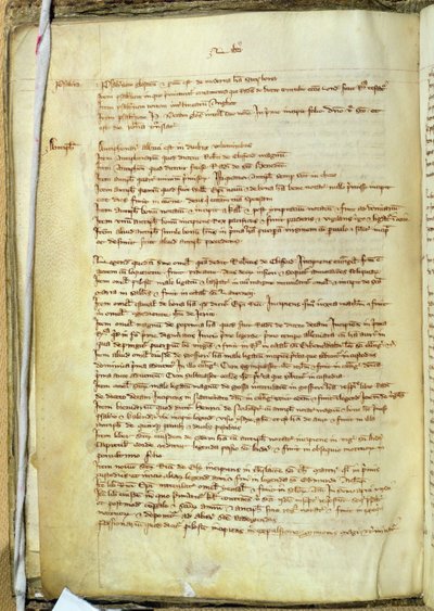 Ms.25516 fol.18v Liber I van een inventaris van boeken in de St. Pauls Cathedral, laat 13e eeuw door English School