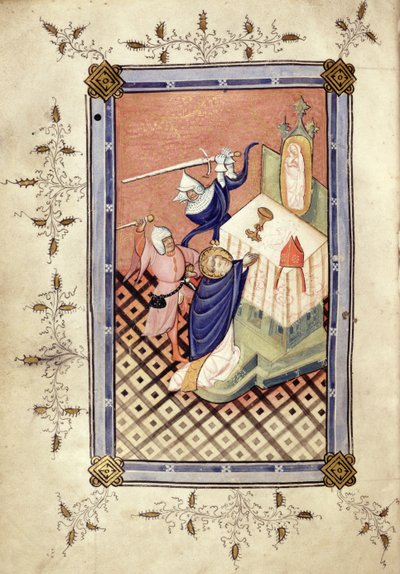 St. Thomas van Canterbury (c.1118-70) aangevallen door twee ridders, Horae, c.1420-30 door English School