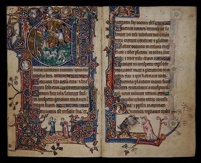 Ms 1-2005, ff.139v-140r: De aankondiging aan de herders, gehistorieerde initiaal 