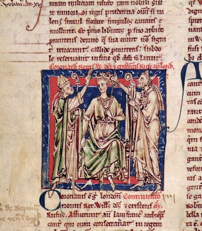 Ms 6712 (A.6.89) fol.126v Willem II (ca. 1057-1100) miniatuur uit Flores Historiarum, door Matthew Paris, 1250-52 door English School
