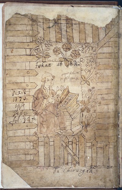 Arderne in de kruidentuin, uit Incerti Avctoris door Johannis Arderne door English School