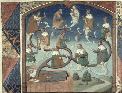 Ms Hunter 36 f.36v God, uit de Hunterian Psalter, ca. 1170 door English School