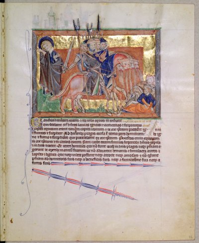 Ms L.A. 139-Lisboa fol.20 Leger van ruiters, uit de Gulbenkian Apocalyps, ca. 1256-70 door English School