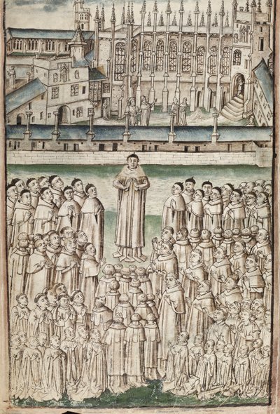 Ms. New Coll 288, f3v. (Chaundler manuscript), Leven van William van Wykeham door Thomas Chaundler door English School