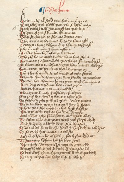 Ms. New Coll 314, f90v, De Canterbury Tales door Geoffrey Chaucer door English School