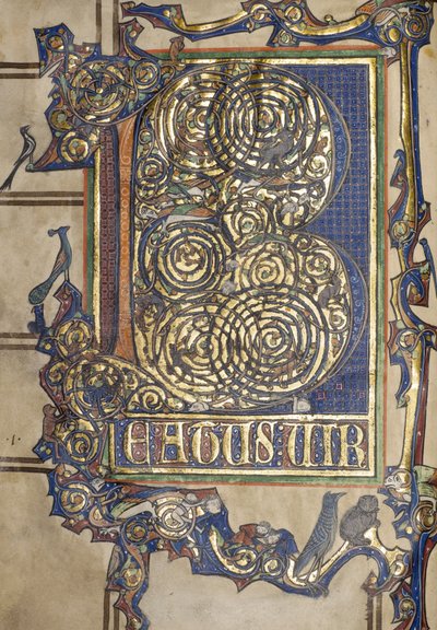 Ms. New Coll 358, frontispice, Psalter, St. Alban