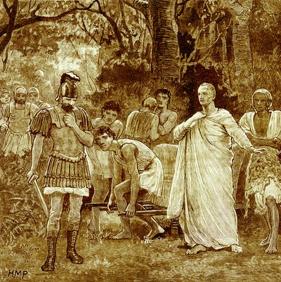 Moord op Cicero, illustratie uit Cassells Illustrated Universal History door Edward Ollier, gepubliceerd 1890 door English School