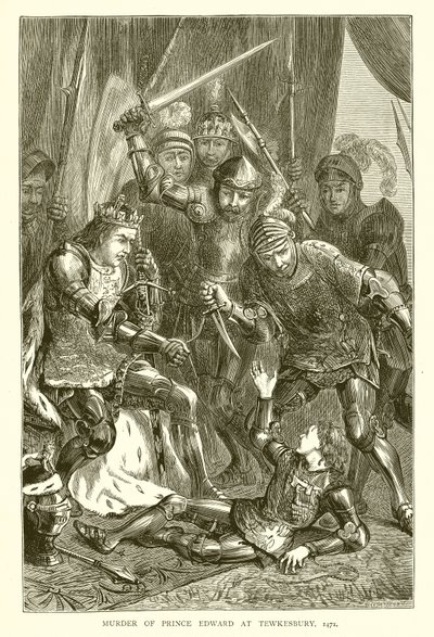 Moord op prins Edward bij Tewkesbury, 1471 door English School
