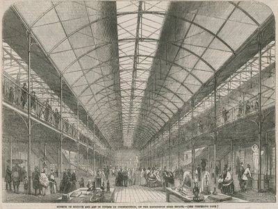 Museum van Wetenschap en Kunst in aanbouw, op het Kensington Gore Estate door English School