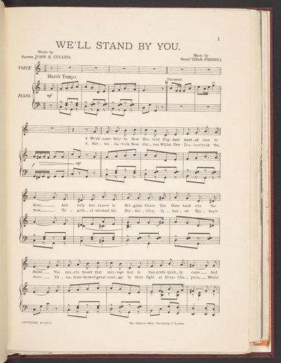 Bladmuziek van het lied 