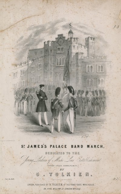 Muzikale partituur voor St Jamess Palace Band March door English School