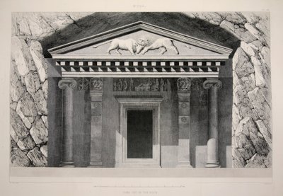 Myra - Graf in de rots gehouwen, pub. 1863 lithografie door English School