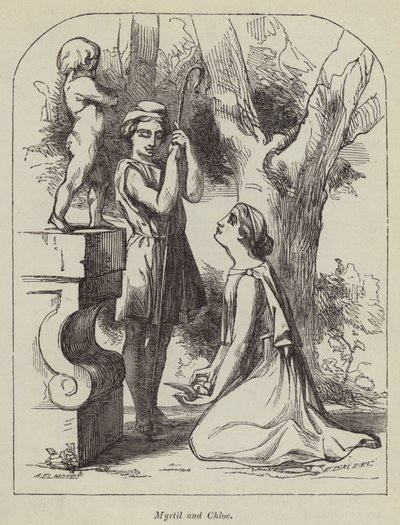 Myrtil en Chloe (gravure) door English School