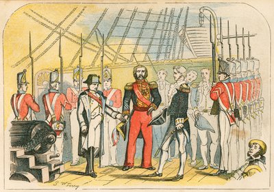 Napoleon geeft zich over aan de Engelsen door English School