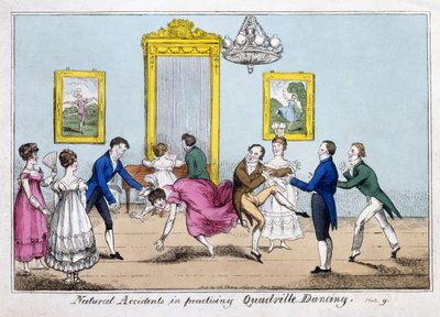 Natuurlijke Ongelukken bij het beoefenen van Quadrille Dansen, uitgegeven Cleary door English School