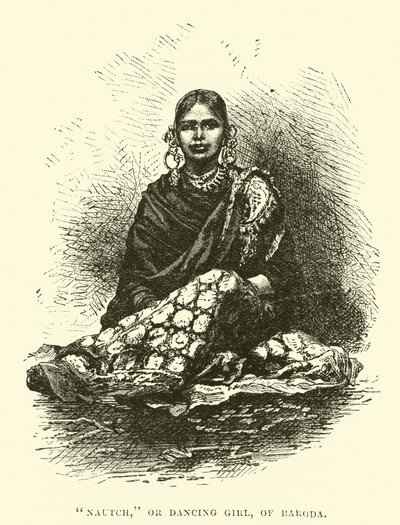 Nautch, of dansmeisje, van Baroda door English School