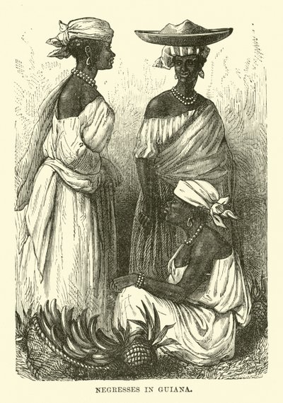 Negers in Guyana (gravure) door English School