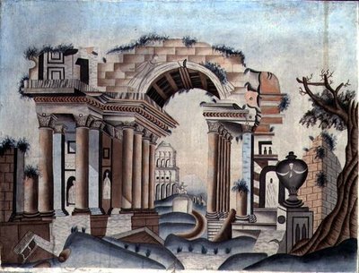 Neo-Klassieke Ruïnes, c.1820 door English School