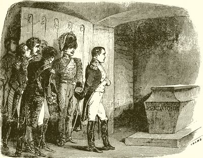 Napoleon bij het graf van Frederik de Grote door English School