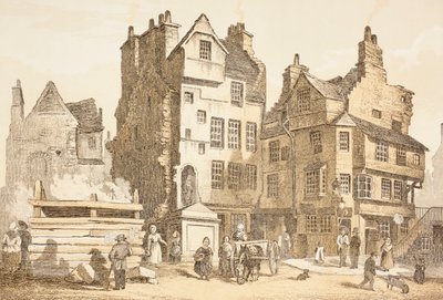 Netherbow House, Edinburgh zoals het was in 1843, uit 