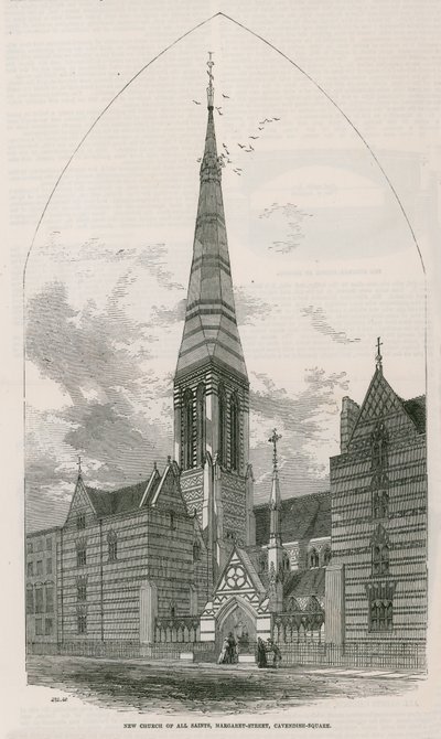 Nieuwe kerk van All Saints, aan Margaret Street in Cavendish Square door English School