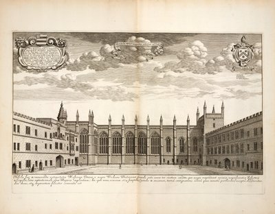 New College, plaat 20 uit Oxonia Illustrata door David Loggon, Oxford 1675 door English School