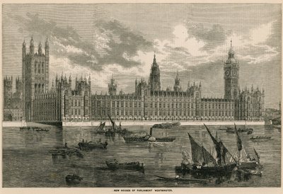 Nieuwe Houses of Parliament, Westminster, Londen door English School