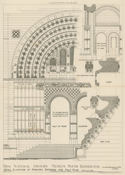 Nieuw Natuurhistorisch Museum, South Kensington, Londen door English School