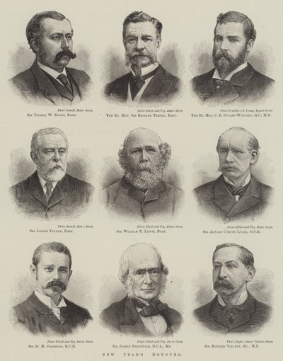 Nieuwjaarsonderscheidingen (gravure) door English School