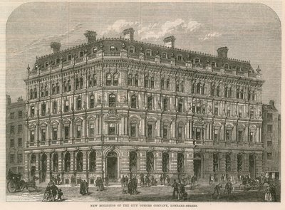 Nieuwe gebouwen van de City Offices Company, Lombard Street, Londen door English School