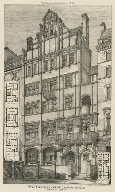 Nieuw huis, Queens Gate, South Kensington, Londen door English School