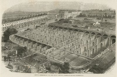Nieuw reservoir van de New River Company, Claremont Square, Pentonville door English School