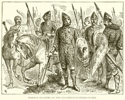 Normandische soldaten van de elfde eeuw--Types door English School