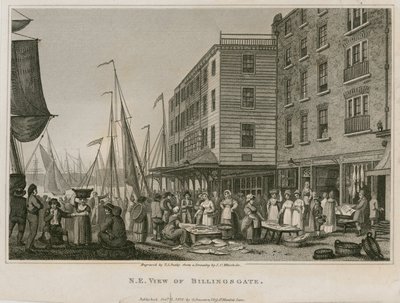 Noordoostelijk uitzicht op Billingsgate door English School