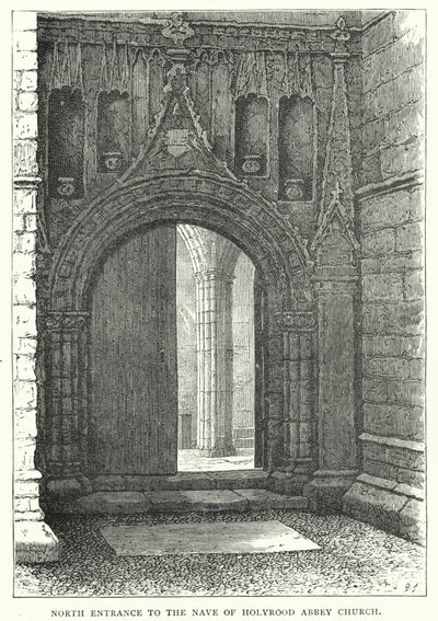 Noordelijke ingang van het schip van Holyrood Abbey Church door English School