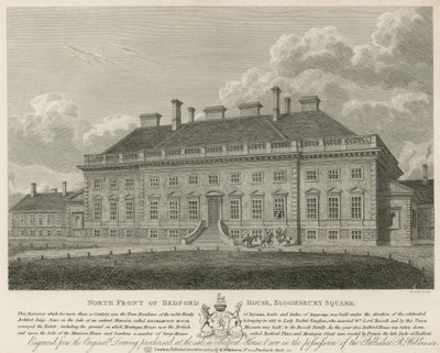 Noordkant van Bedford House, Bloomsbury Square, Londen door English School