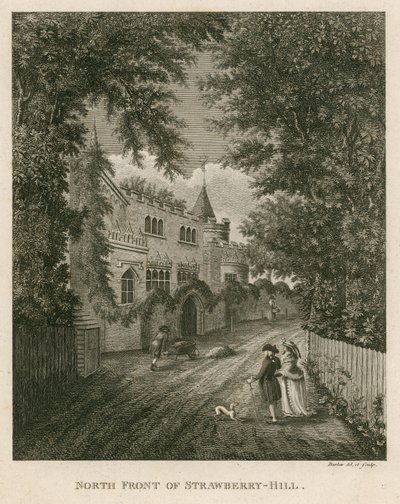 Noordgevel van Strawberry Hill, Twickenham, Londen door English School