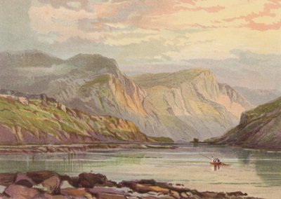 Noorden van Wales, Llyn Ogwen (kleur litho) door English School