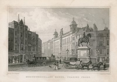 Northumberland House, Charing Cross. Bishs Loterijkantoor, No 9 Charing Cross, is naast het Golden Cross Hotel door English School