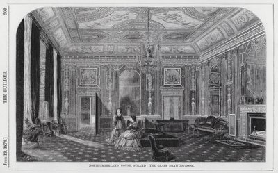 Northumberland House, Strand, de Glastekenkamer (gravure) door English School