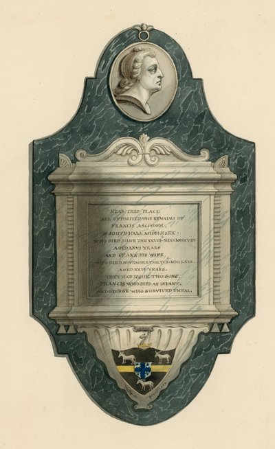 Norwood Cemetery; graf van Francis Ascough van Southhall, Middlesex, overleden 1788 door English School