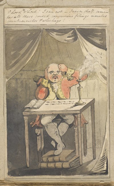 O Heer O Heer! Ik kan niet - Ik zal nooit al deze vervloekte conversies, vijlwerk, marsen, tegenmarsen en wendingen onthouden! 1796 door English School