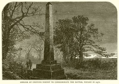 Obelisk in Chipping Barnet ter herdenking van de slag, gevochten in 1471 door English School