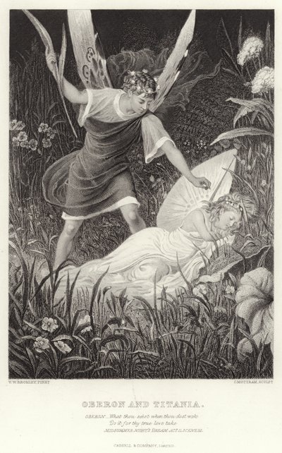 Oberon en Titania, Midzomernachtsdroom, Act II, Scene III door English School