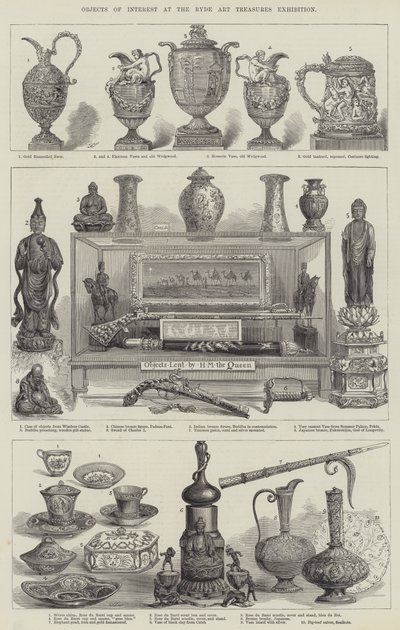 Objecten van belang op de Ryde Art Treasures Exhibition (gravure) door English School